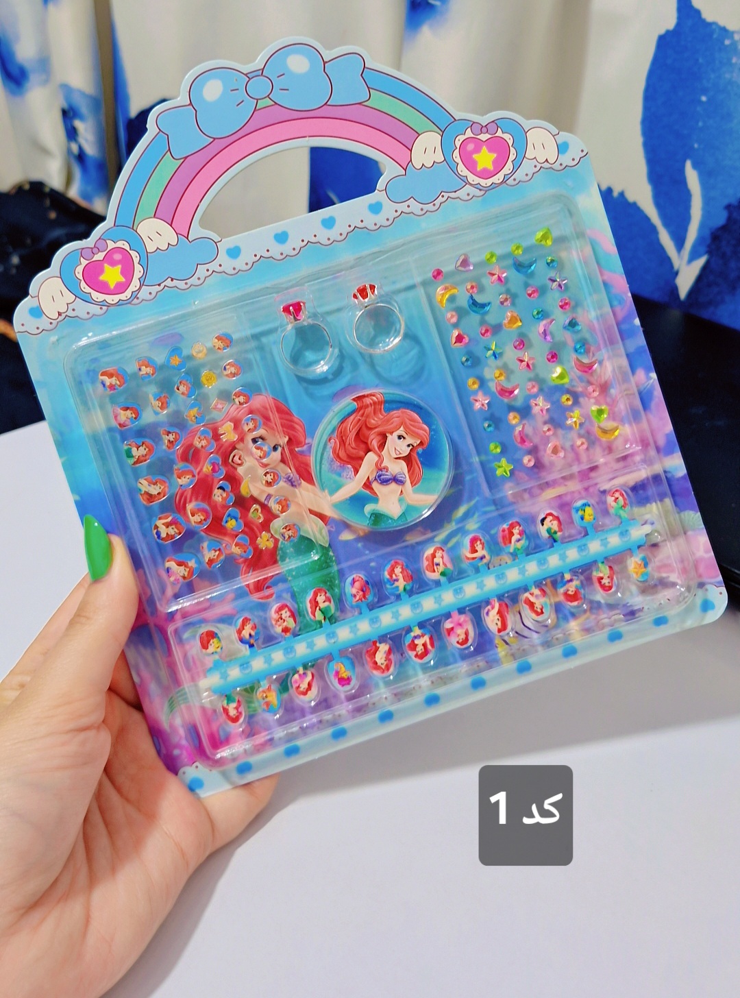 پک هدیه ناخن مصنوعی، سوهان ناخن، برچسب و نگین کرومی