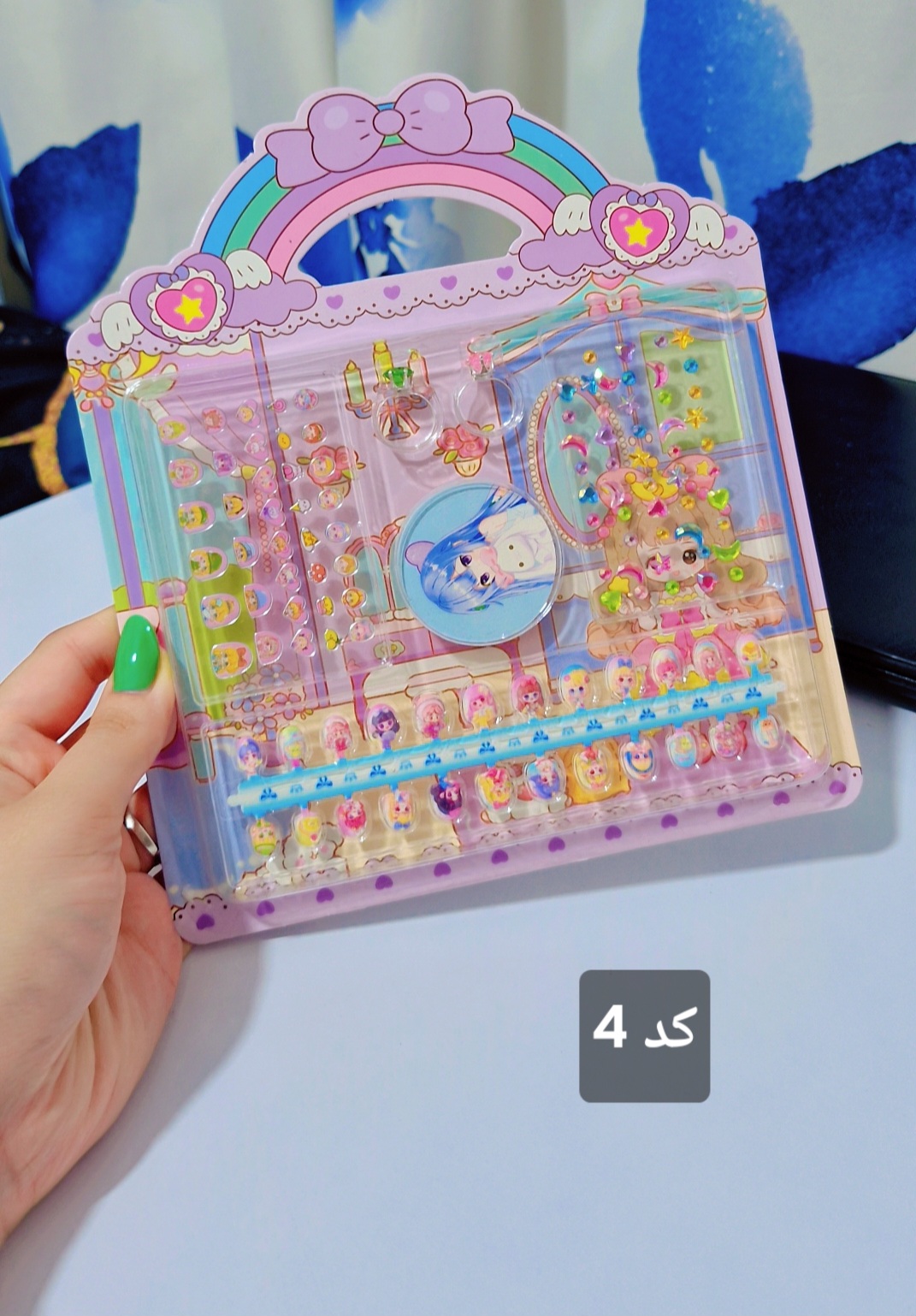 پک هدیه ناخن مصنوعی، سوهان ناخن، برچسب و نگین کرومی