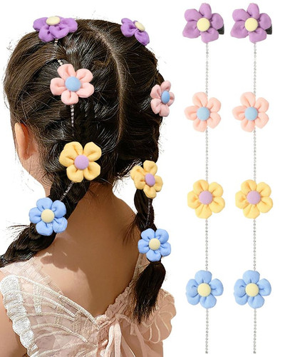 گیره مو ریسه دار طرح گل مناسب بافت مو