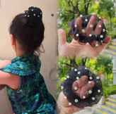 گیره توری مو طرح مرواریدی مناسب مدل مو گوجه ای