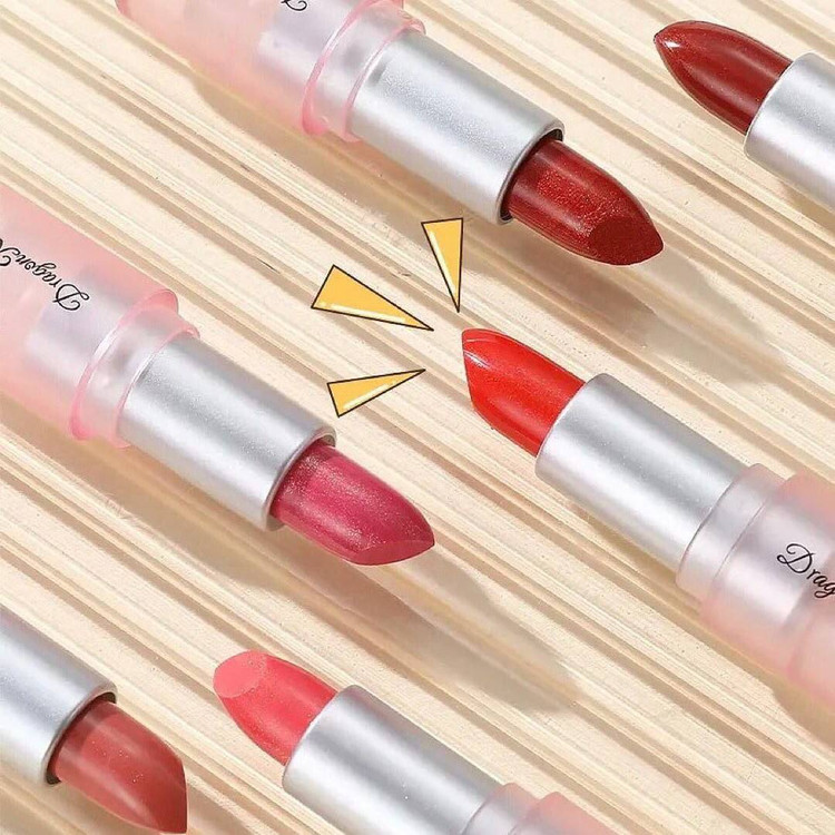 پک رژلب جامد شاین دار 3 عددی برند دراگون