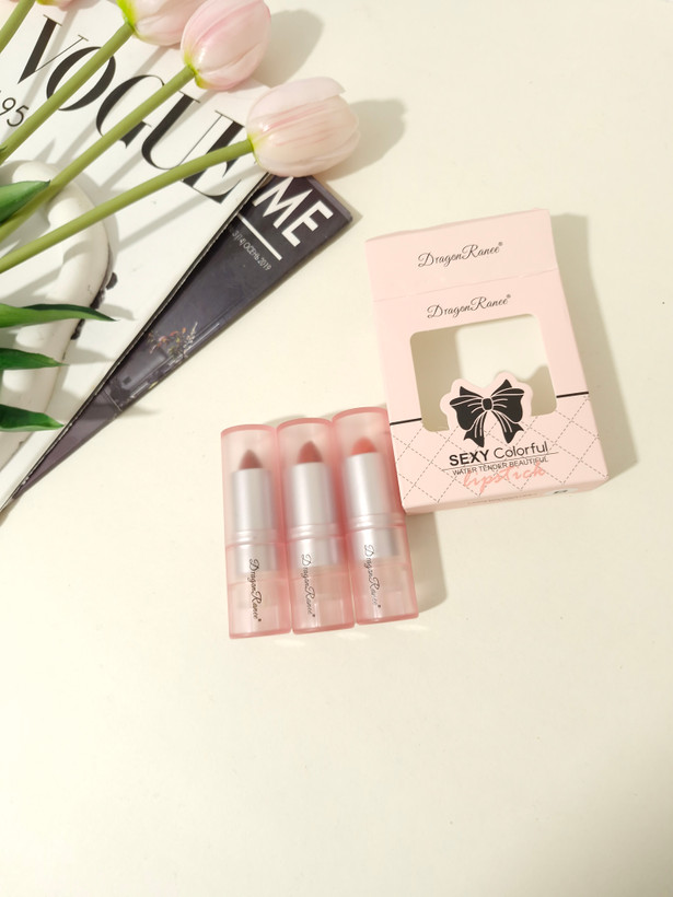 پک رژلب جامد شاین دار 3 عددی برند دراگون