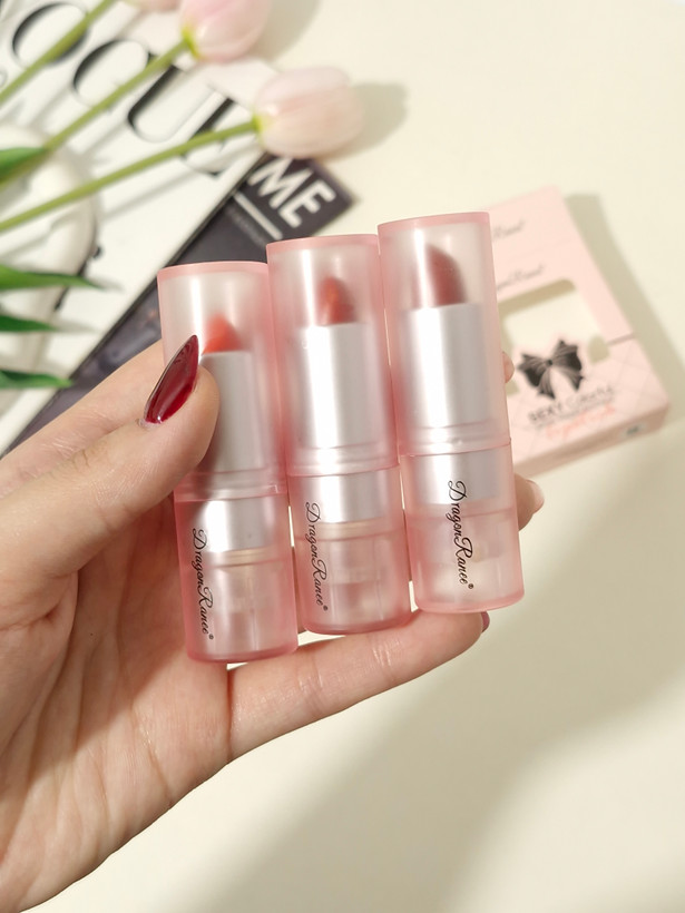 پک رژلب جامد شاین دار 3 عددی برند دراگون