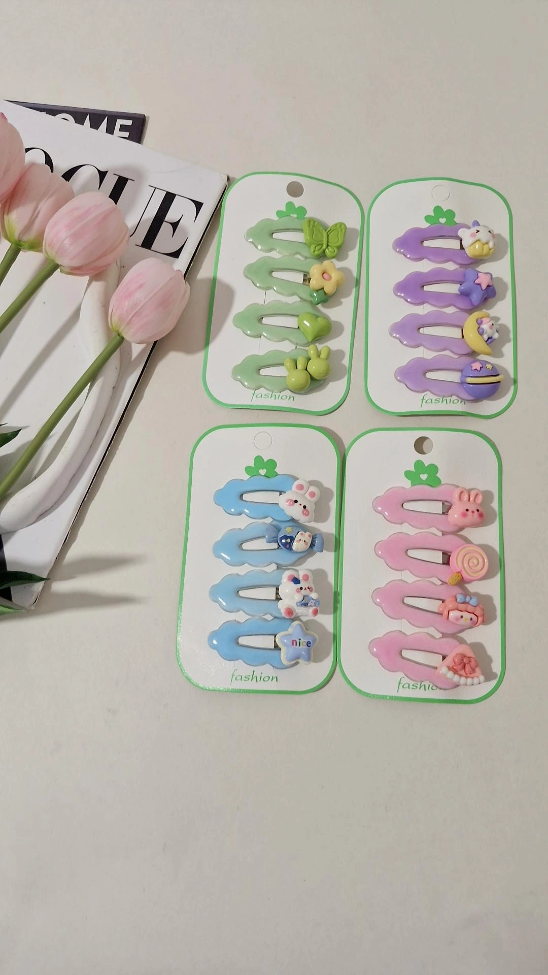 گیره مو تقتقی ژله ای پینترستی پک 4 عددی