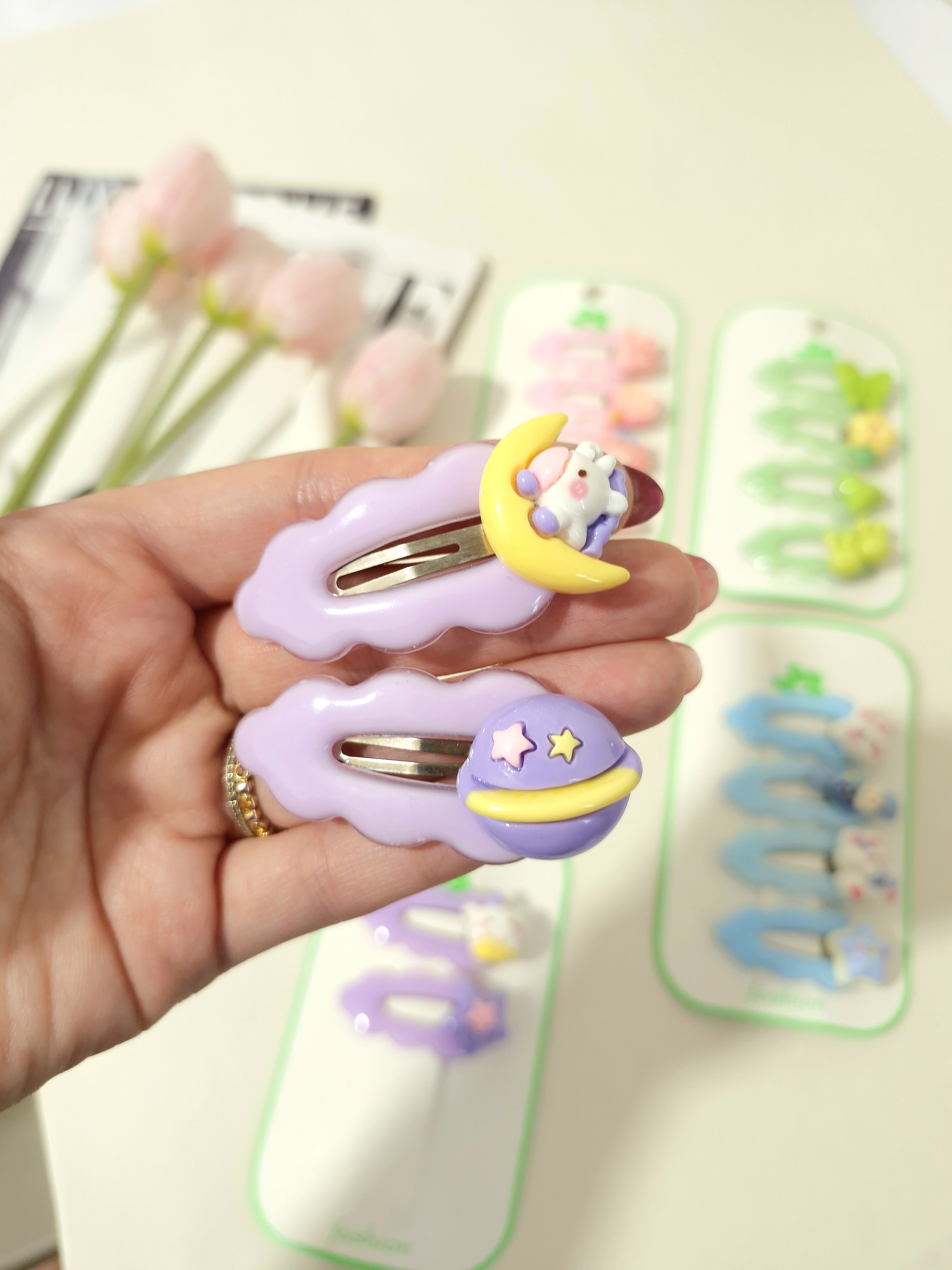 گیره مو تقتقی ژله ای پینترستی پک 4 عددی