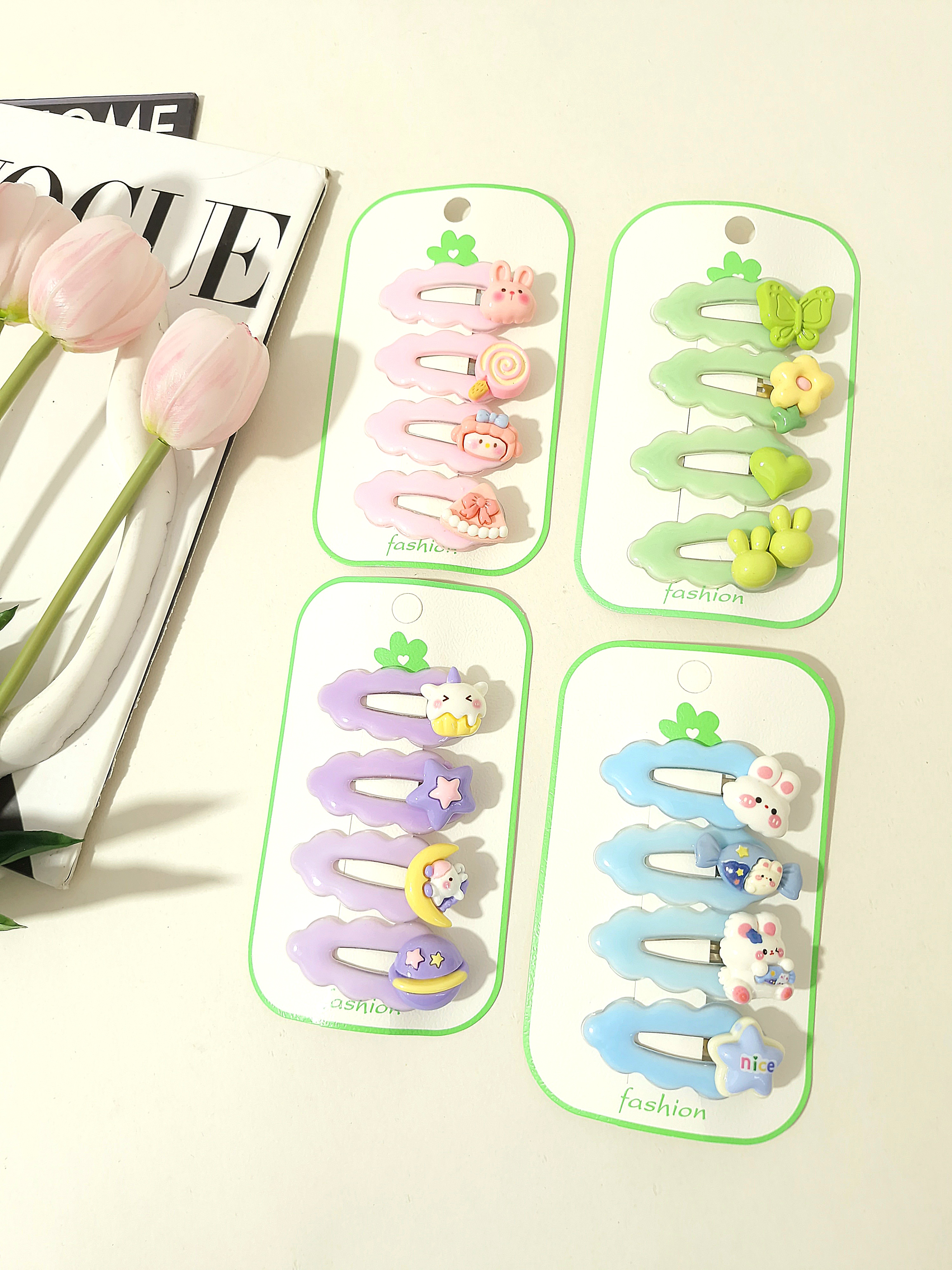 گیره مو تقتقی ژله ای پینترستی پک 4 عددی