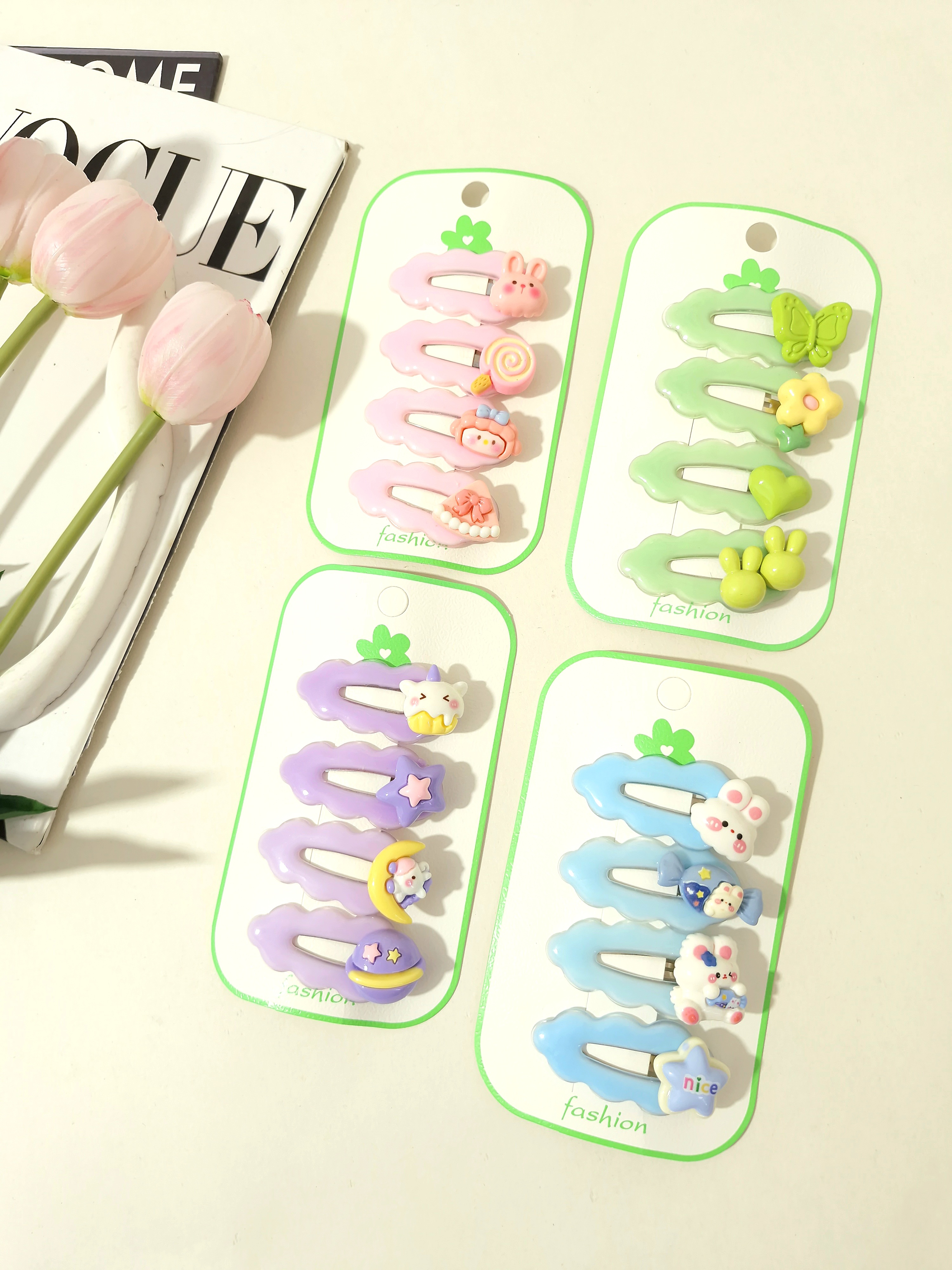 گیره مو تقتقی ژله ای پینترستی پک 4 عددی