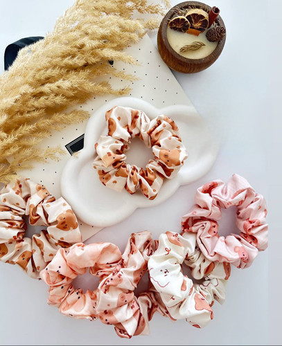 کش مو اسکرانچی سایز بزرگ طرح تدی