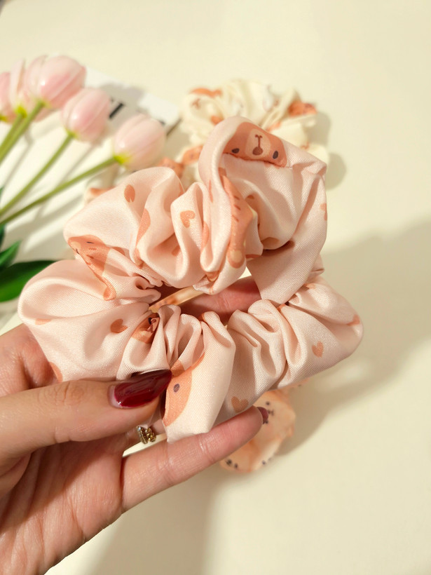 کش مو اسکرانچی سایز بزرگ طرح تدی