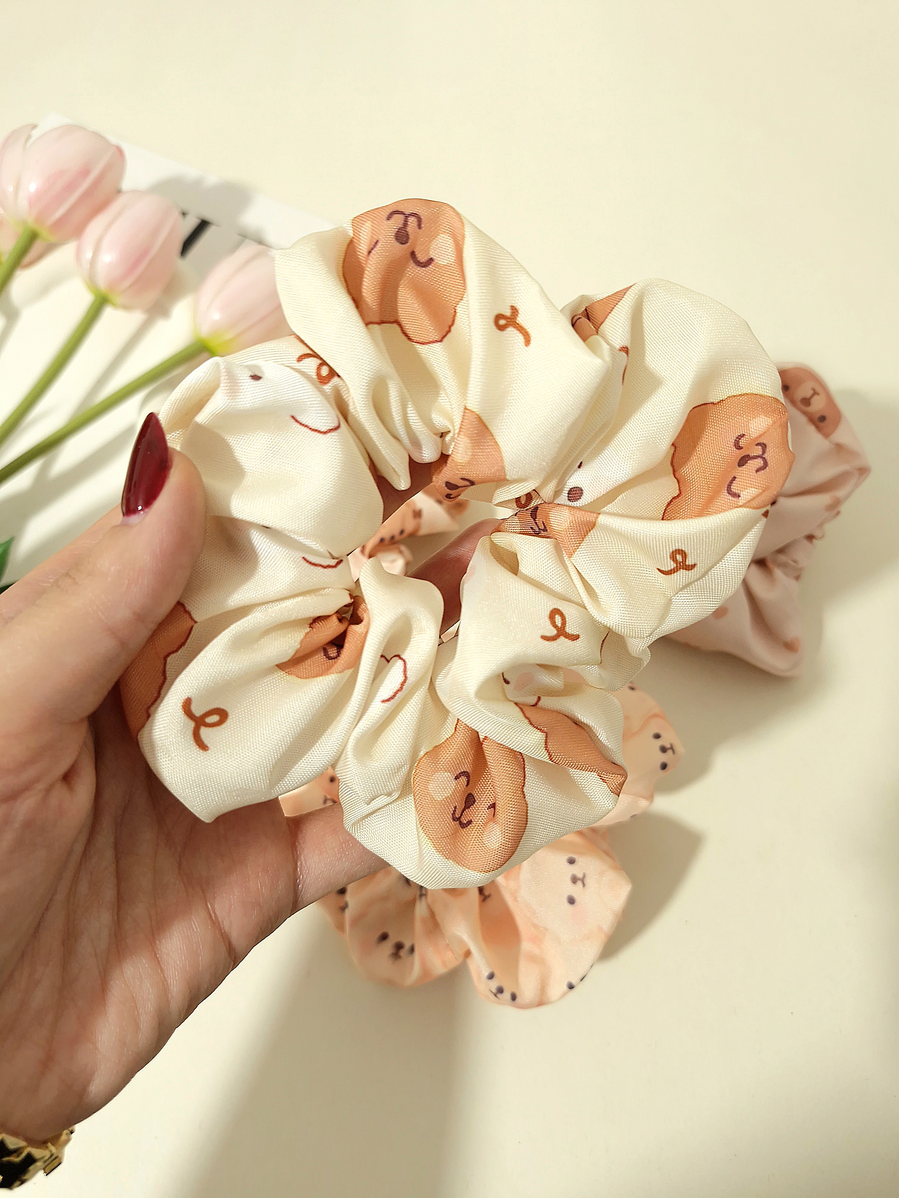 کش مو اسکرانچی سایز بزرگ طرح تدی