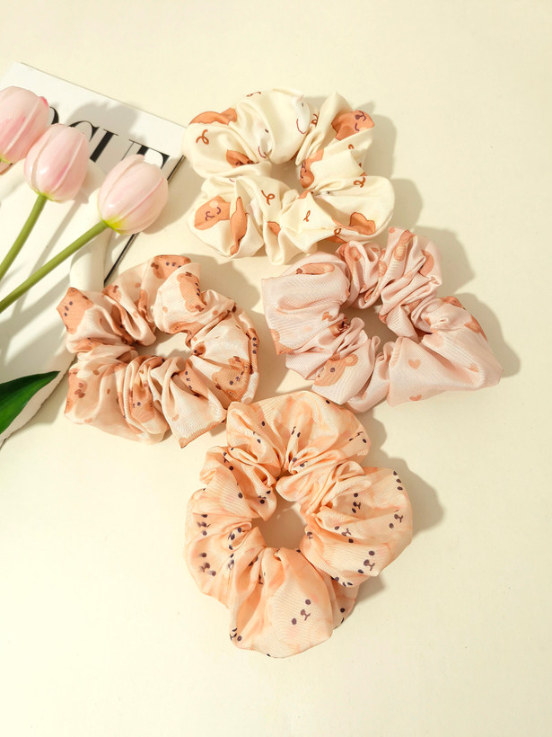 کش مو اسکرانچی سایز بزرگ طرح تدی