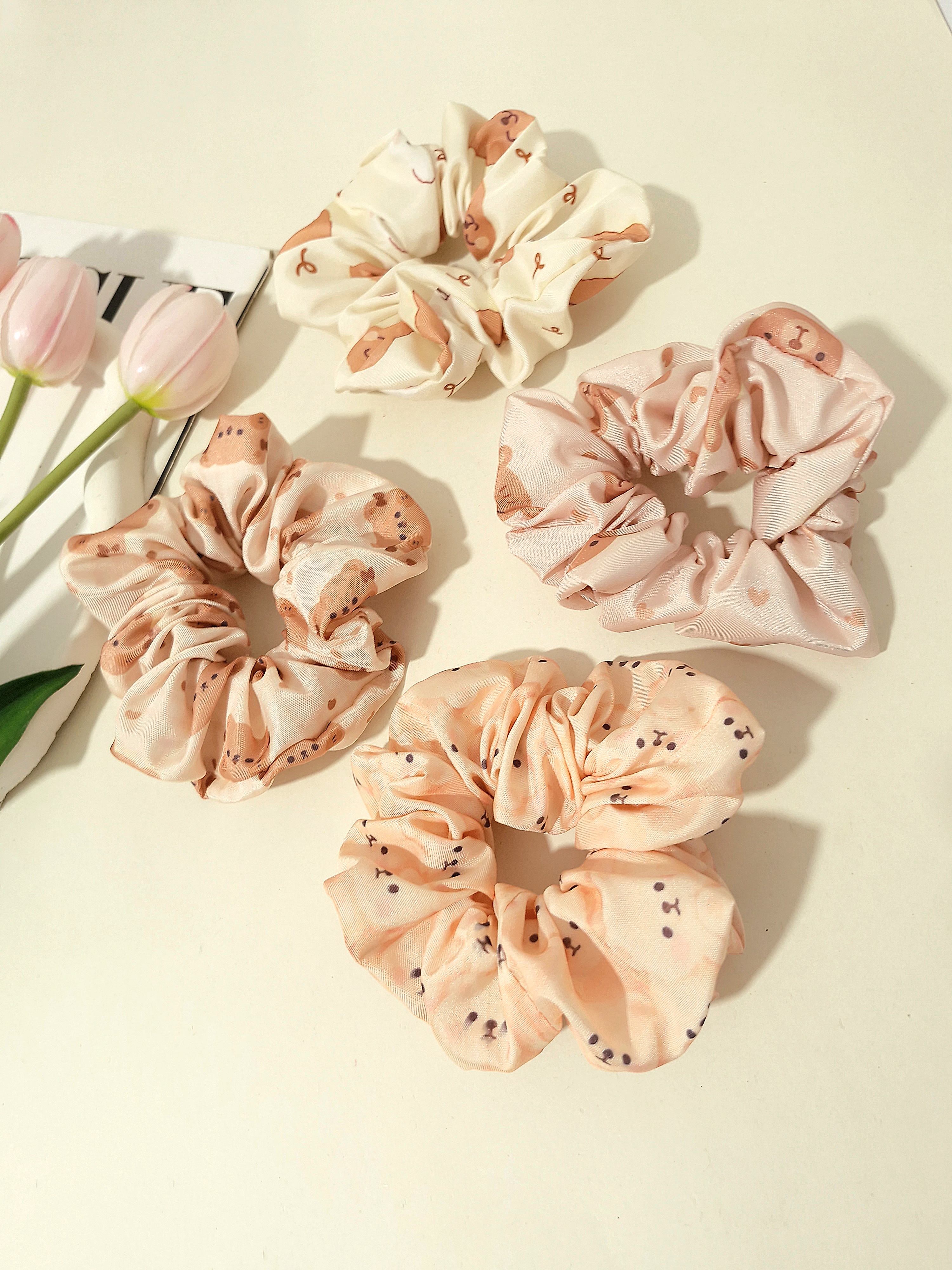 کش مو اسکرانچی سایز بزرگ طرح تدی