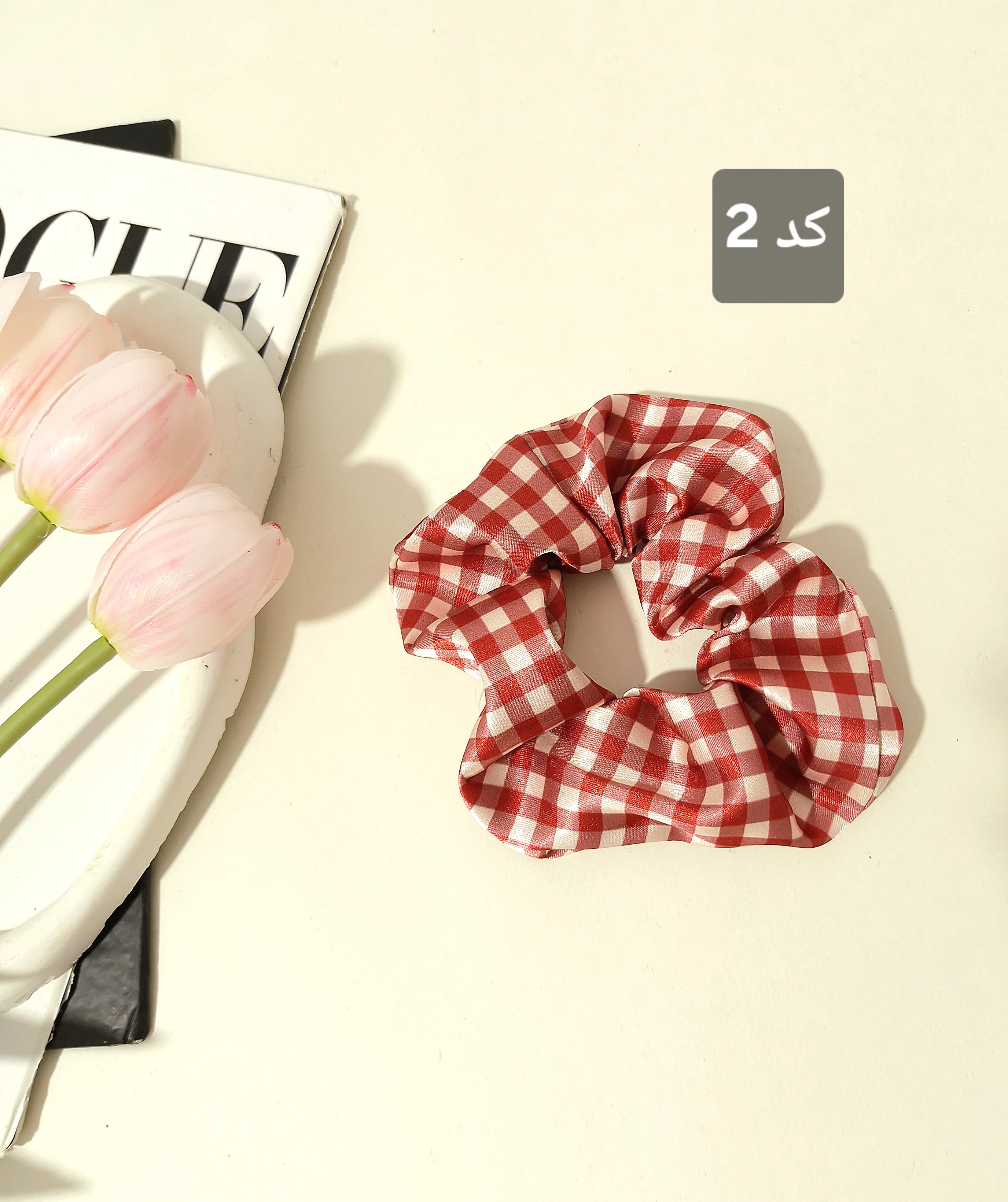 کش مو اسکرانچی ساتن طرح دار lv