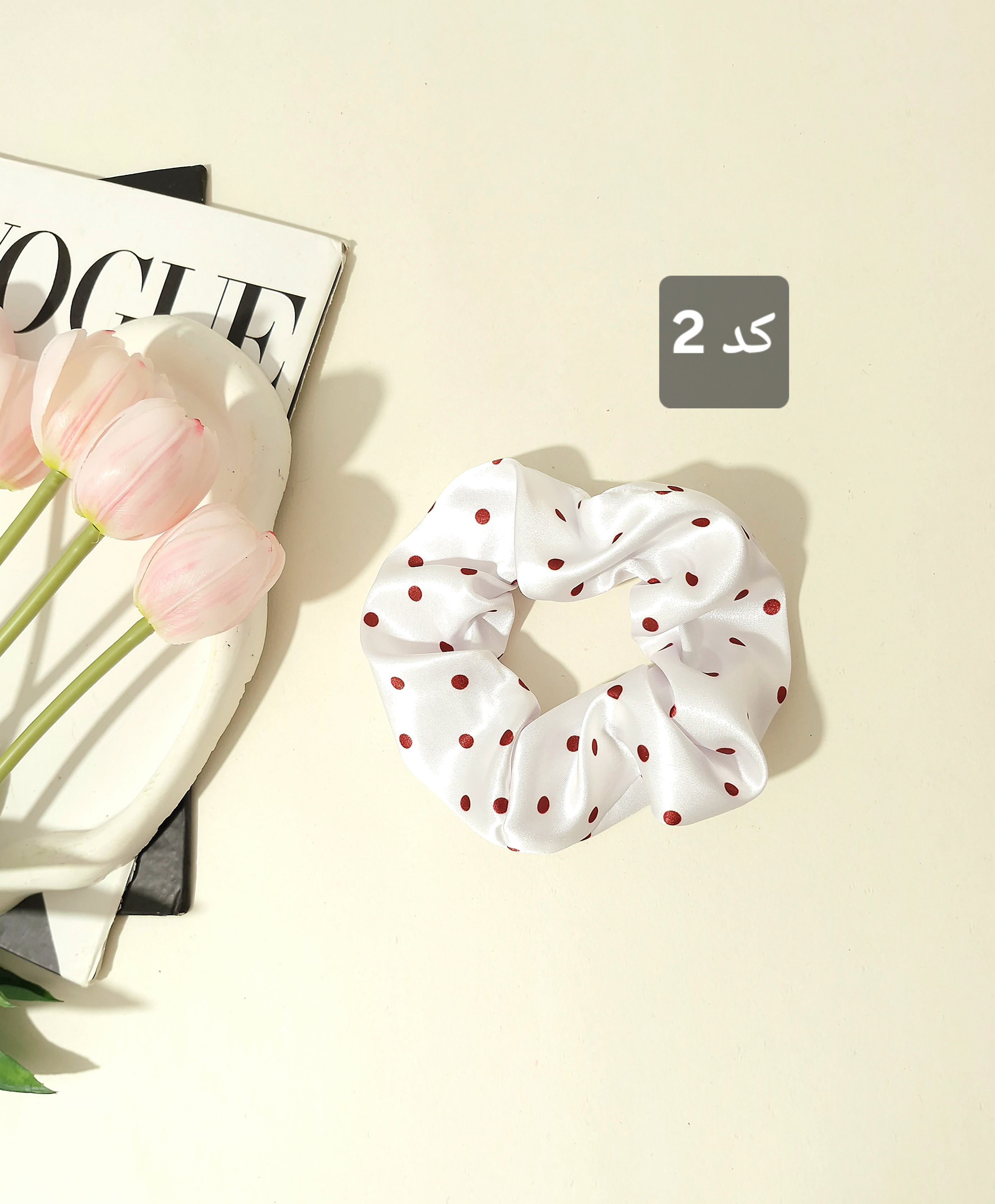 کش مو اسکرانچی ساتن طرحدار پاپیون