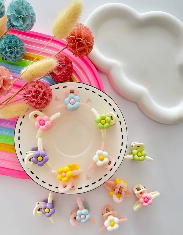 کلیپس مو طرح گل سایز 5 سانت