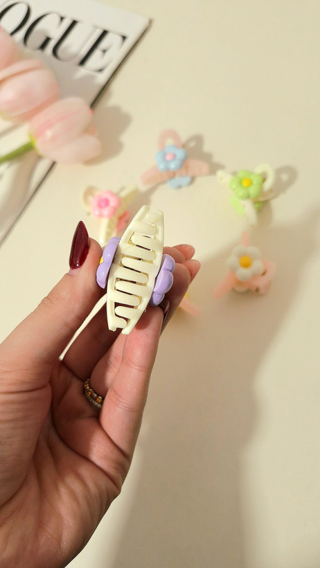 کلیپس مو طرح گل سایز 5 سانت