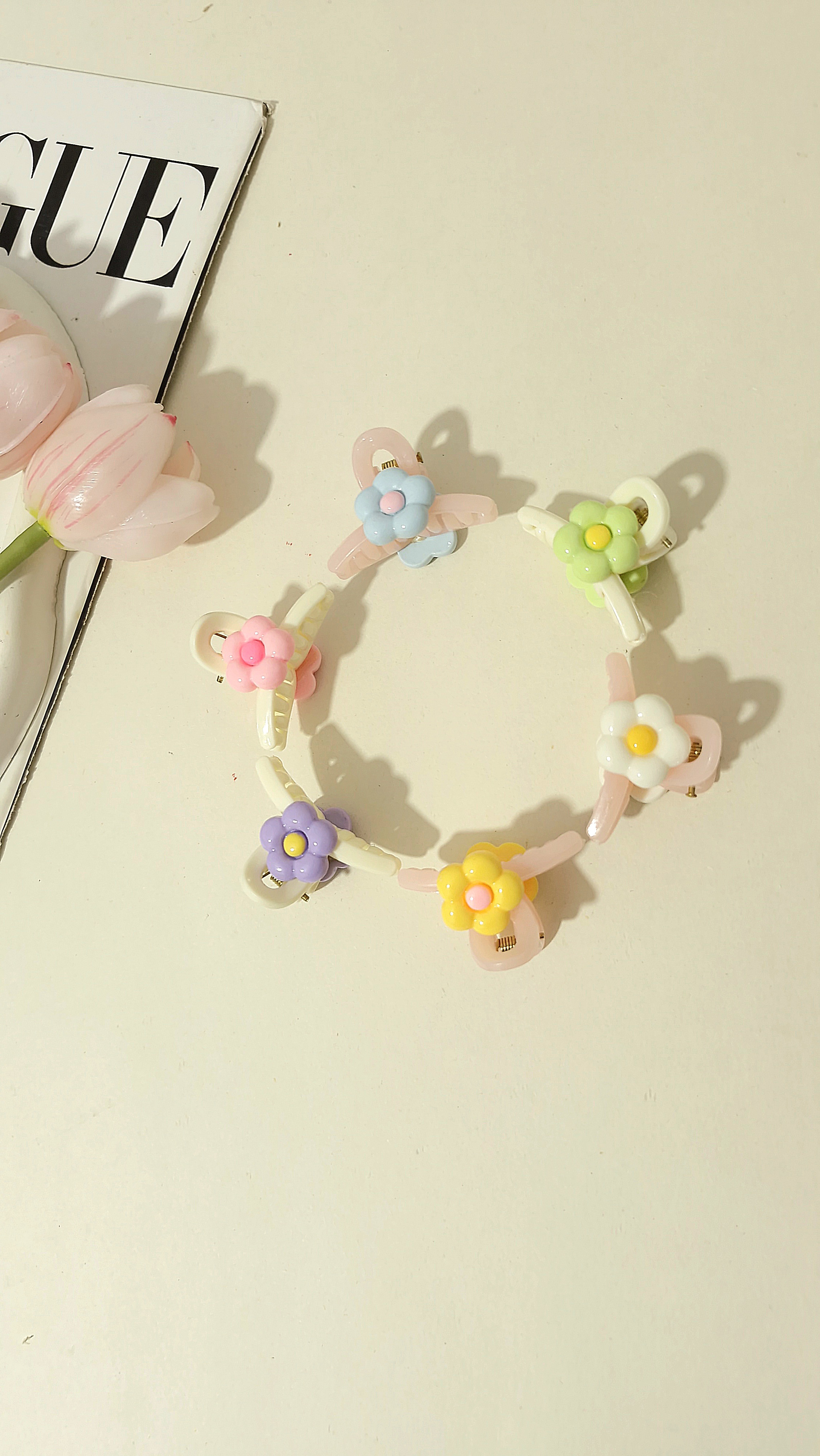 کلیپس مو طرح گل سایز 5 سانت