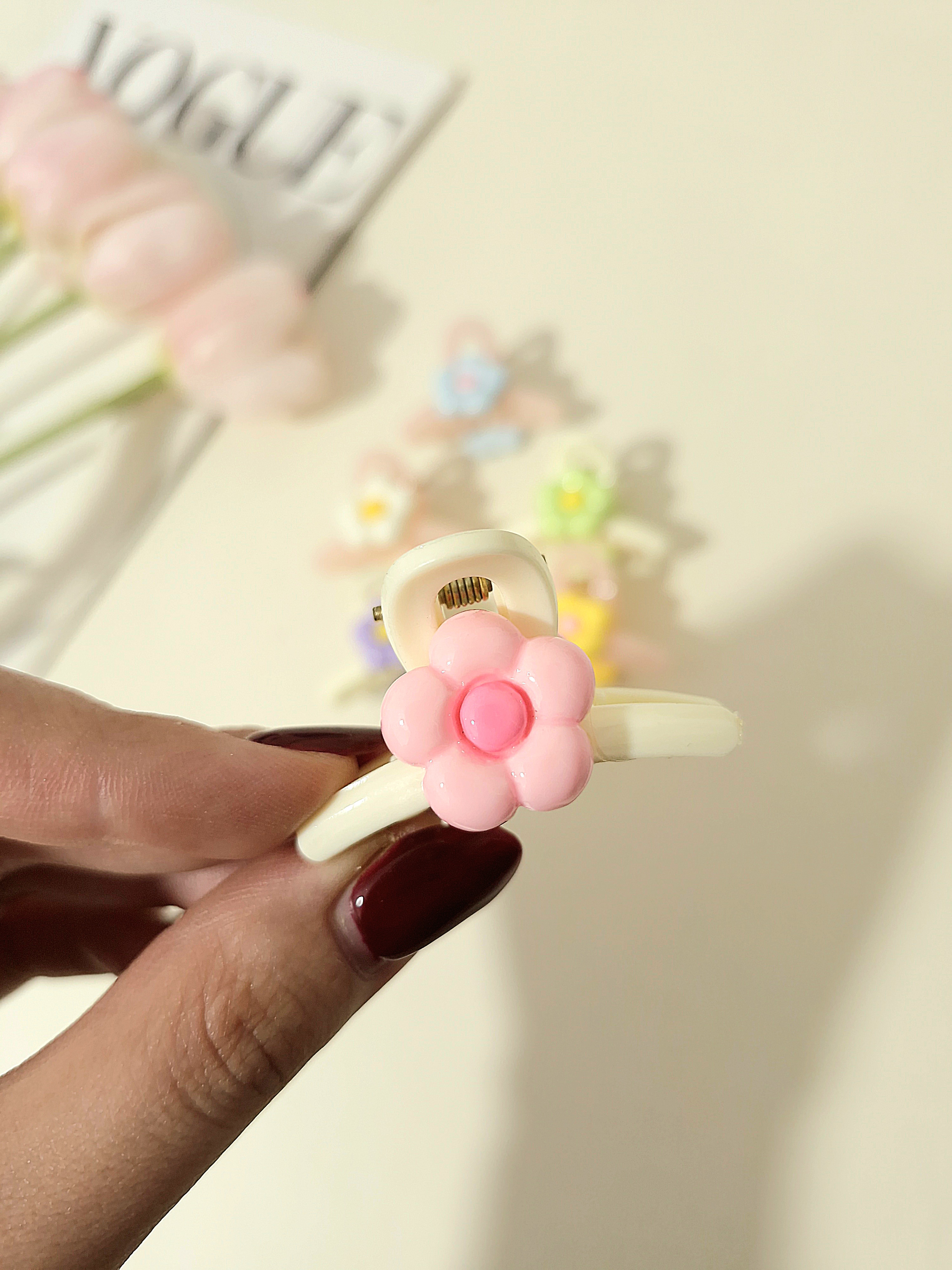 کلیپس مو طرح گل سایز 5 سانت