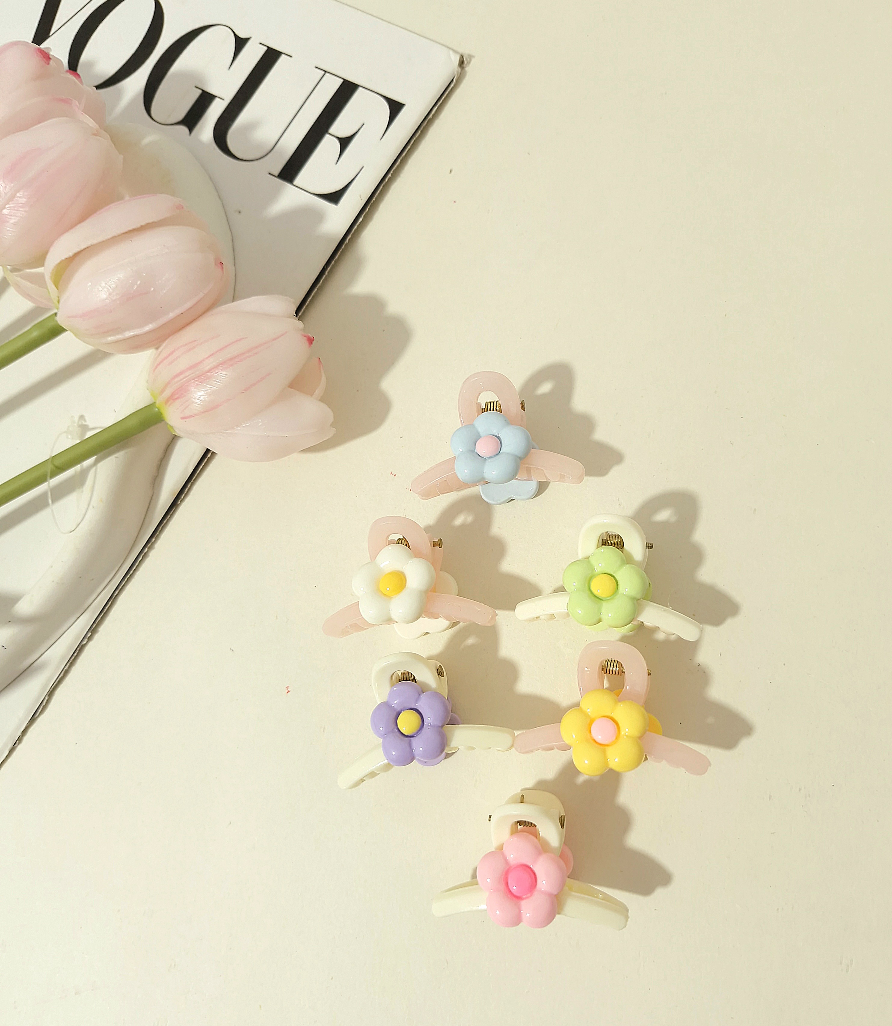 کلیپس مو طرح گل سایز 5 سانت