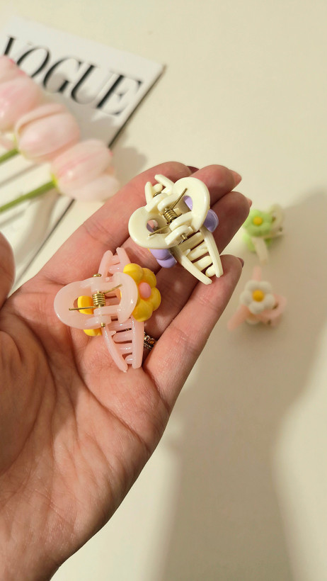 کلیپس مو طرح گل سایز 5 سانت