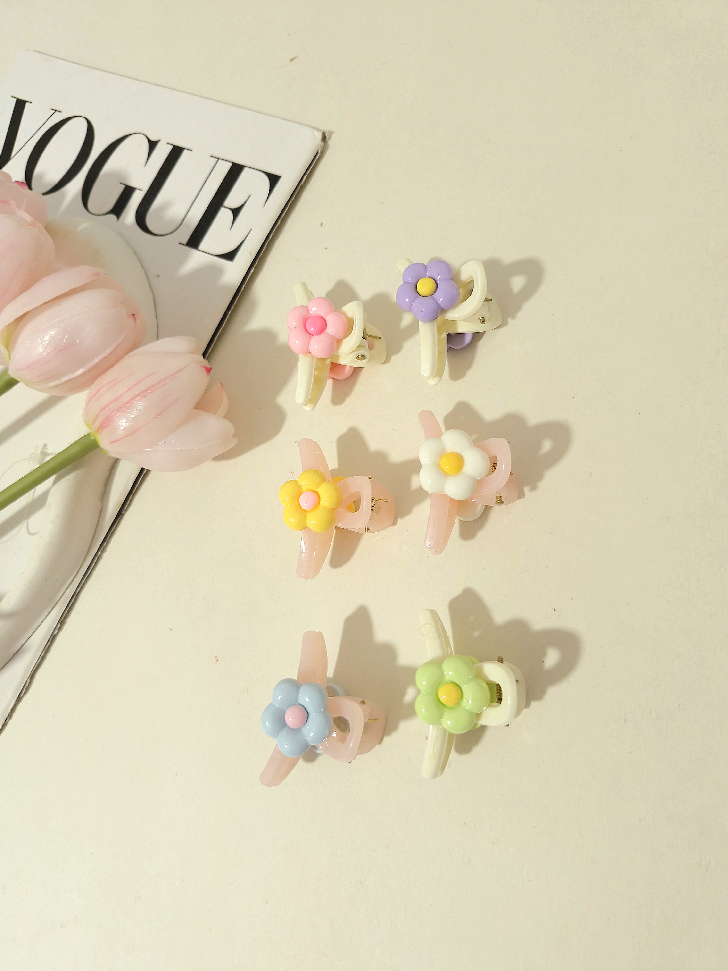 کلیپس مو طرح گل سایز 5 سانت