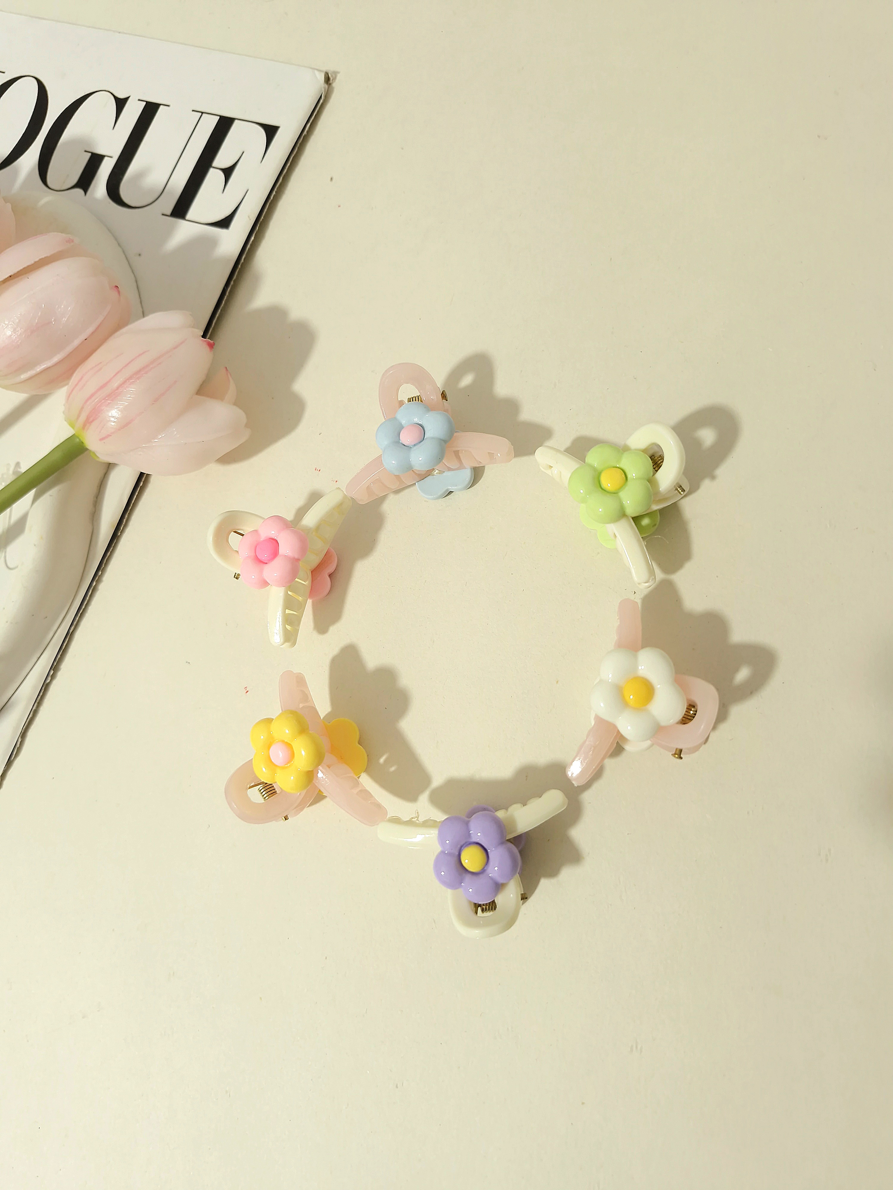 کلیپس مو طرح گل سایز 5 سانت