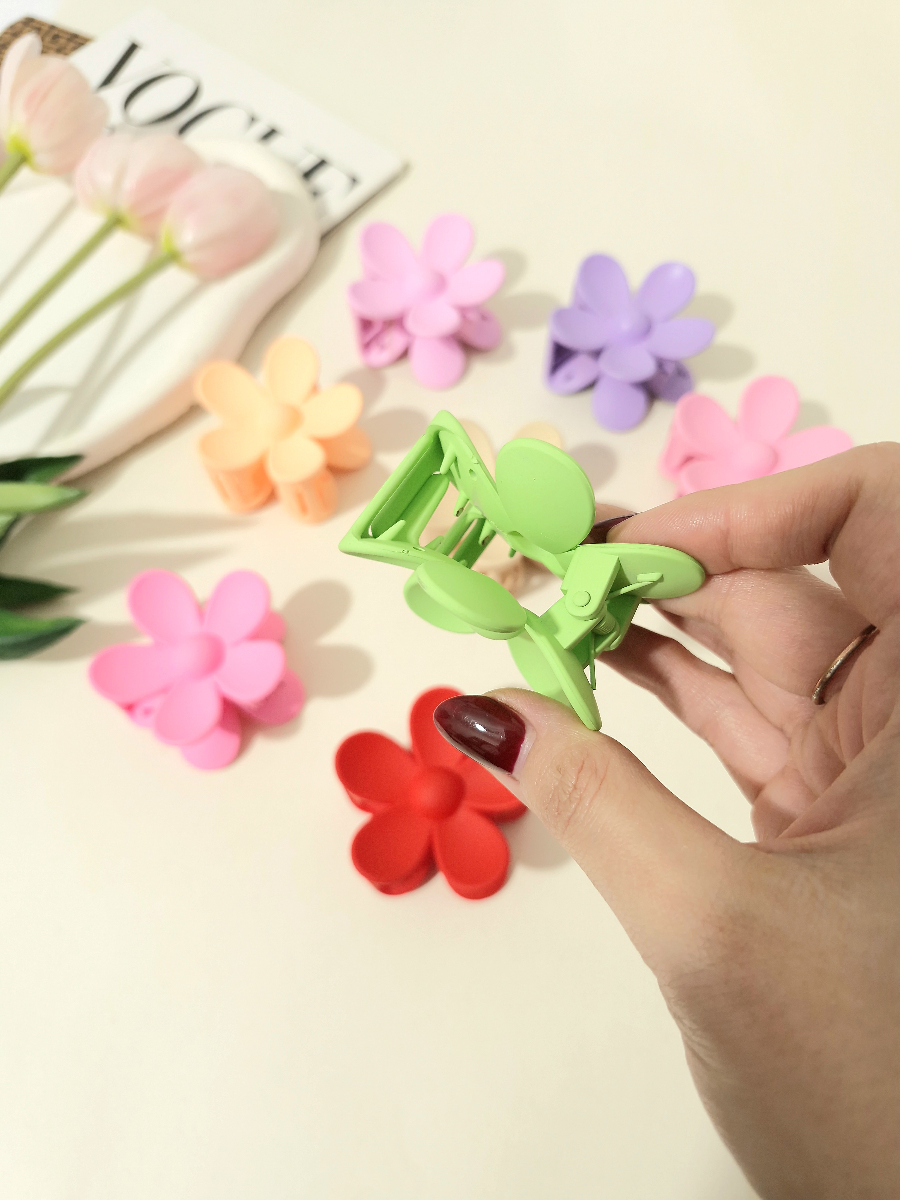 کلیپس گل بابونه شمعی مات با کیفیت و وارداتی