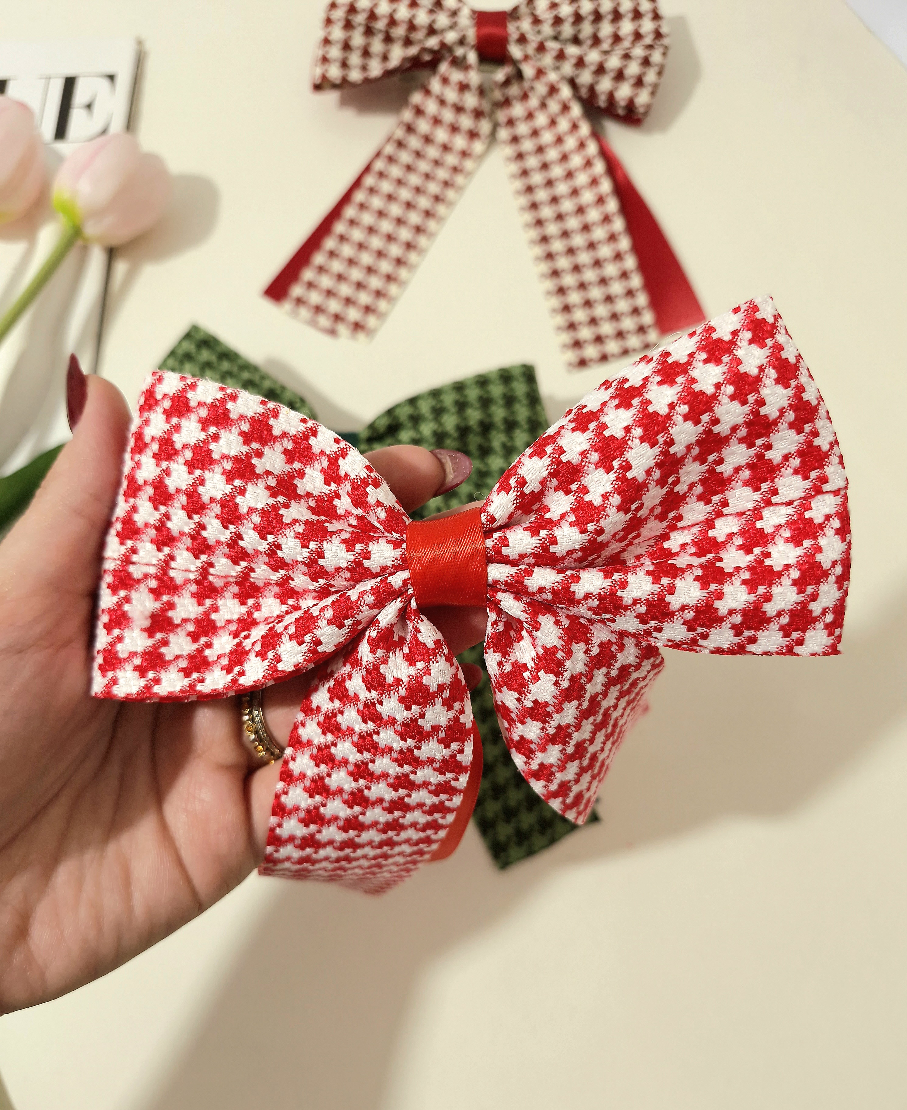 گیره مو پاپیون طرح پیچازی یلدایی