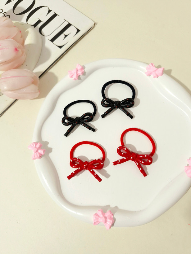 کش موی پاپیون خالخالی پک دو عددی ( جفتی )