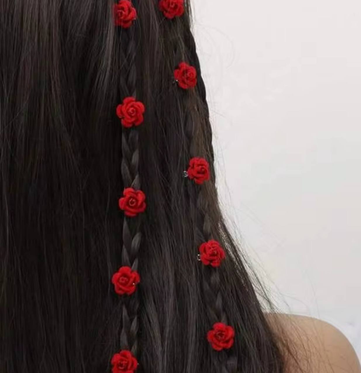 گیره قفل مو گل رز مخملی مخصوص یلدا