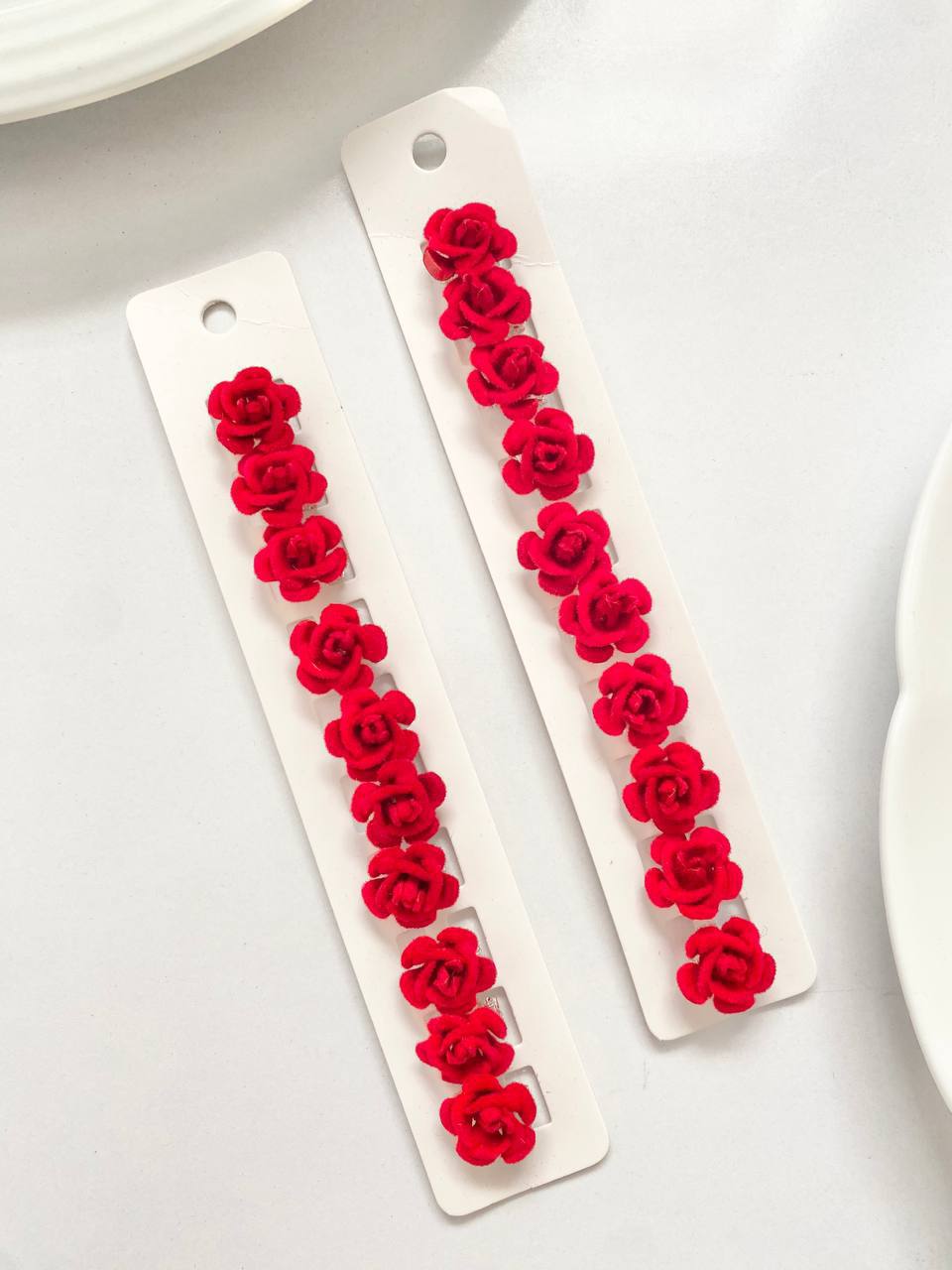 گیره قفل مو گل رز مخملی مخصوص یلدا