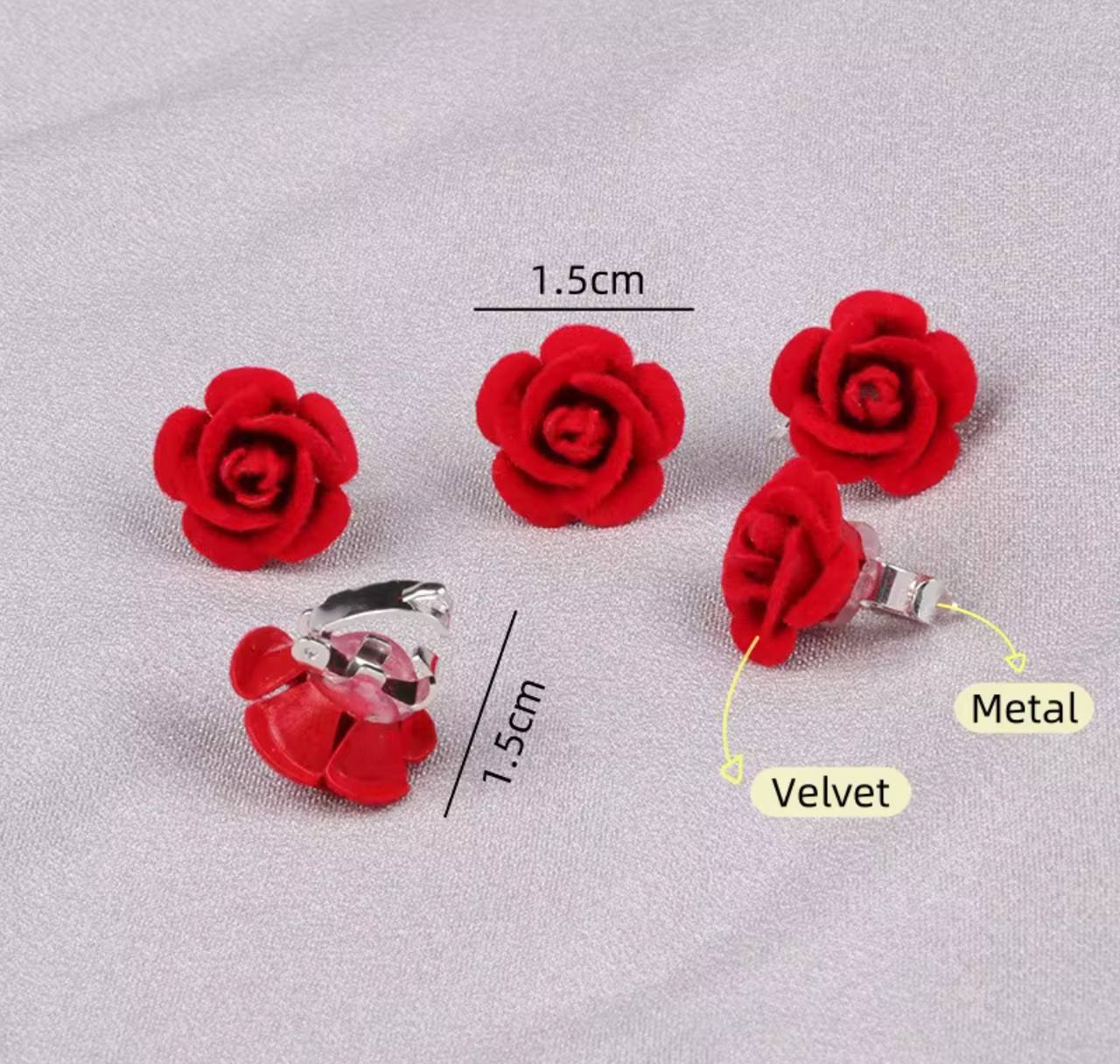 گیره قفل مو گل رز مخملی مخصوص یلدا