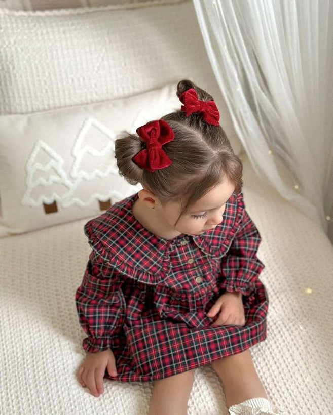 گیره مو دخترانه پاپیون مخمل نگین دار یلدایی