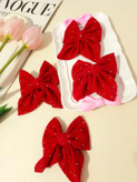 گیره مو دخترانه پاپیون مخمل نگین دار یلدایی