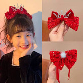 گیره موی پاپیون تاجدار دخترانه مناسب شب یلدا و کریسمس