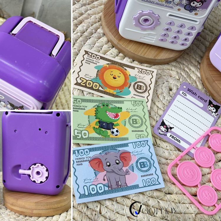 قلک کرومی طرح گاو صندوق کلید دار