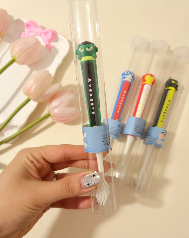 مسواک بچگانه نانو ذغالی طرح سوپرقهرمانان (مرد عنکبوتی ، هالک و...)