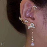 گوشواره مدل ایرکاف گل رز آویز دار رنگ ثابت