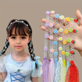 تل مو هدبندی کریستالی طرح گل دنباله دار